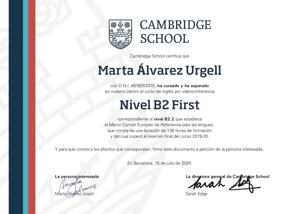 certificado-curso-ingles-zoom-Cambridge-School-1-ESP
